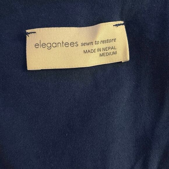 Elegantees Size M Stretch Jersey Cardigan Open Front Blue Drapey - Picture 3 of 4